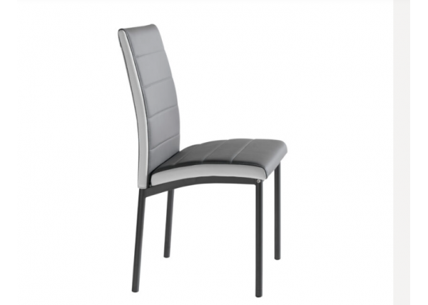 SILLA AMELIA POLIPIEL GRIS